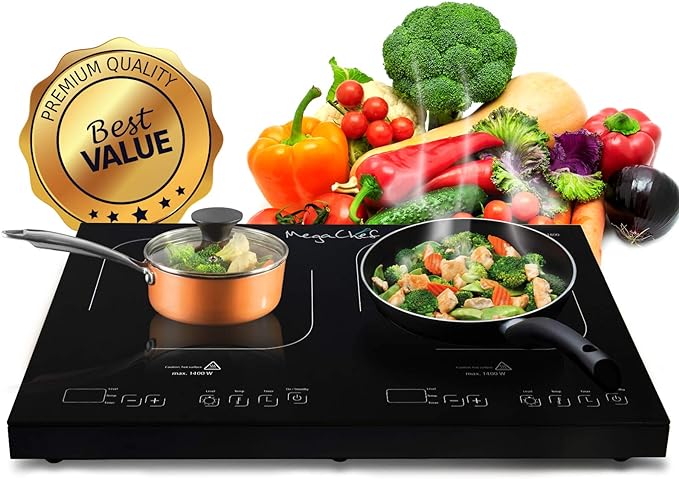 MegaChef 1400 Watt Dual Induction Cooktop MC-1900