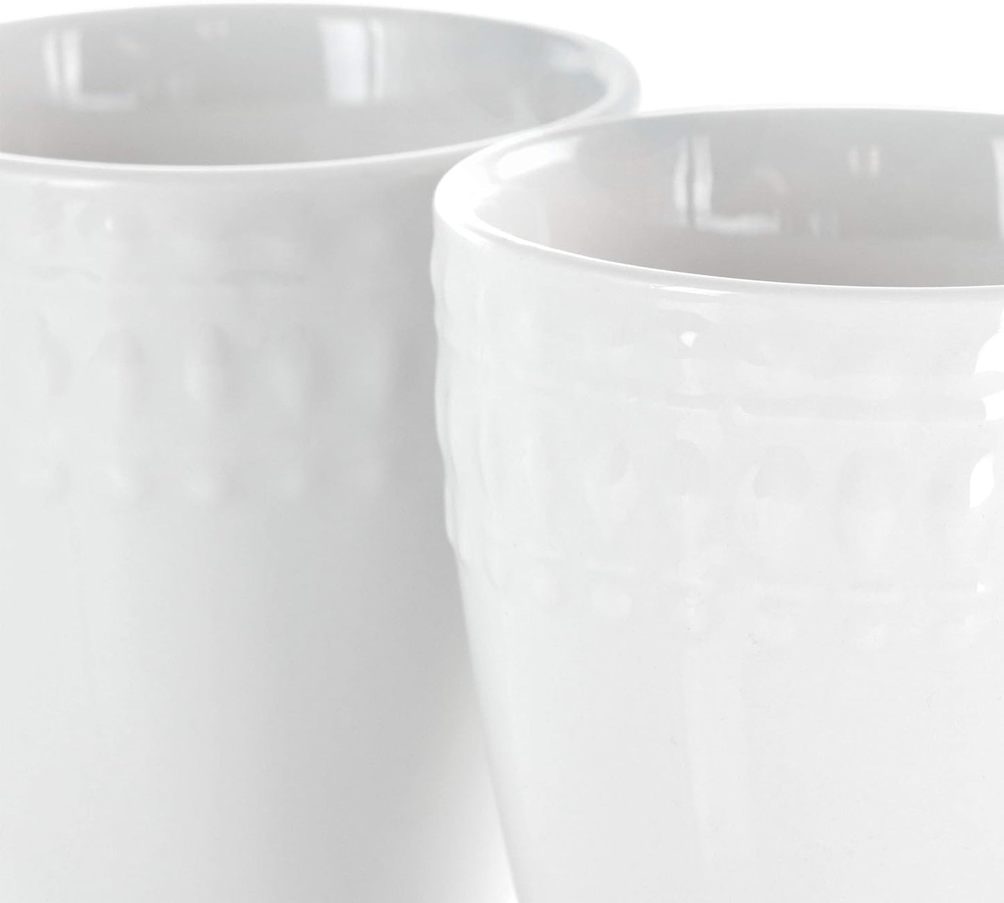 Elama Cara 6 Piece 10 Ounce Porcelain Cup Set in White