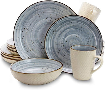 Elama Mellow 16-Piece Dinnerware Set in Powder Blue EL-MELLOWBLUE