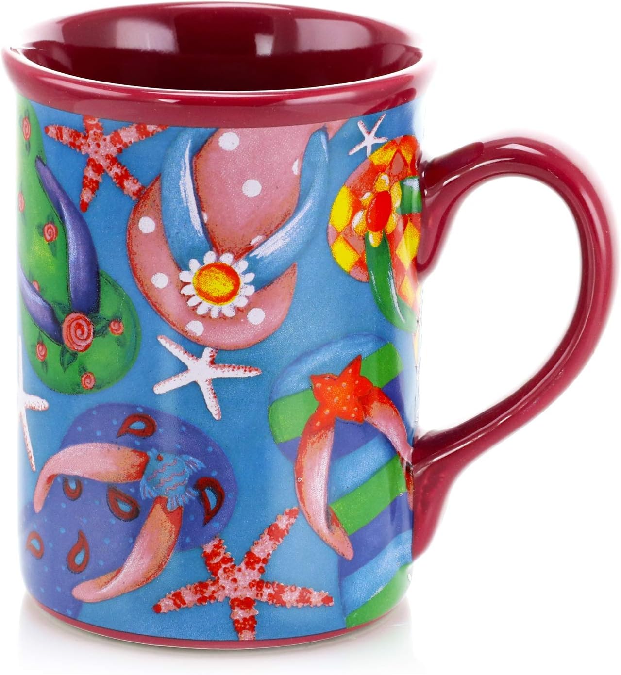 Gibson Home Beachcomber 4 Piece 16 Ounce Stoneware Mug Set in Assorted Designs