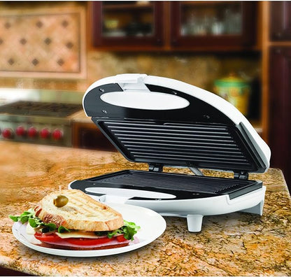 Brentwood Non Stick Panini Press and Sandwich Maker in White TS-245