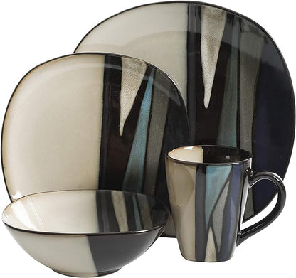 Gibson Elite Althea 16-Piece Dinnerware Set, Teal