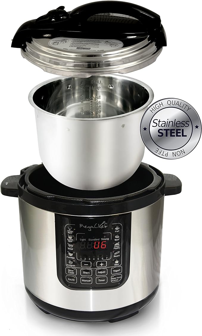 Megachef 8 Quart Digital Pressure Cooker with 13 Pre-set Multi Function Features MCPR120A