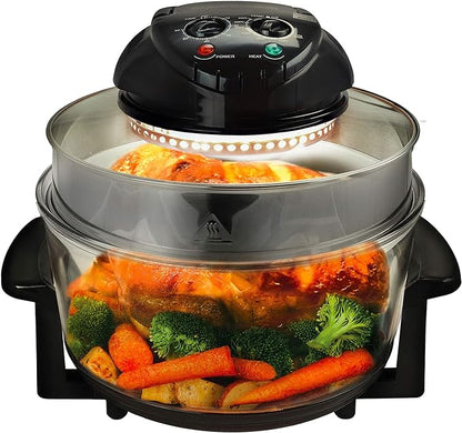 MegaChef Multipurpose Countertop Halogen Oven Air Fryer/Rotisserie/Roaster in Black