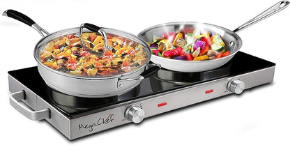 MegaChef Ceramic Infrared Double Electric Cooktop MC-6200IC