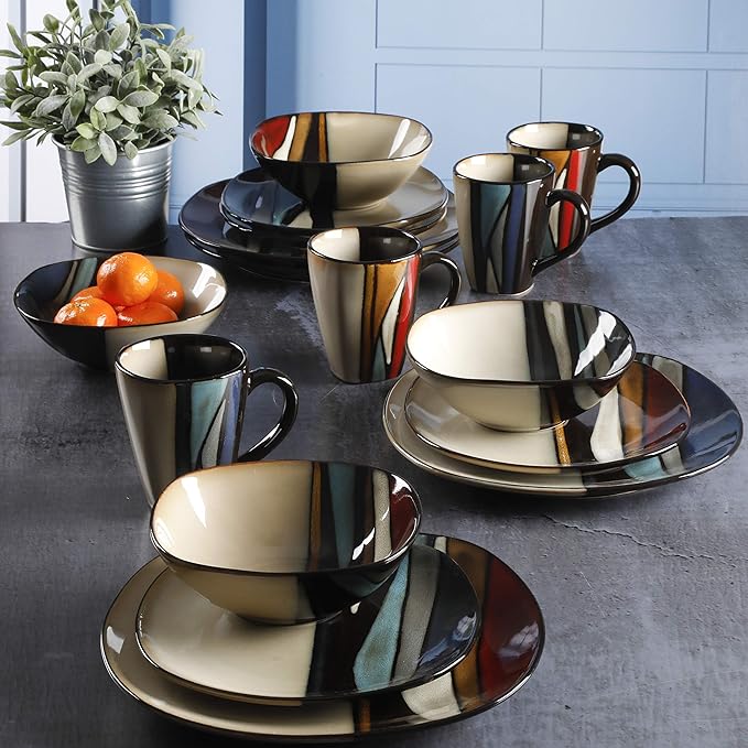 Gibson Elite Althea 16-Piece Dinnerware Set, Teal