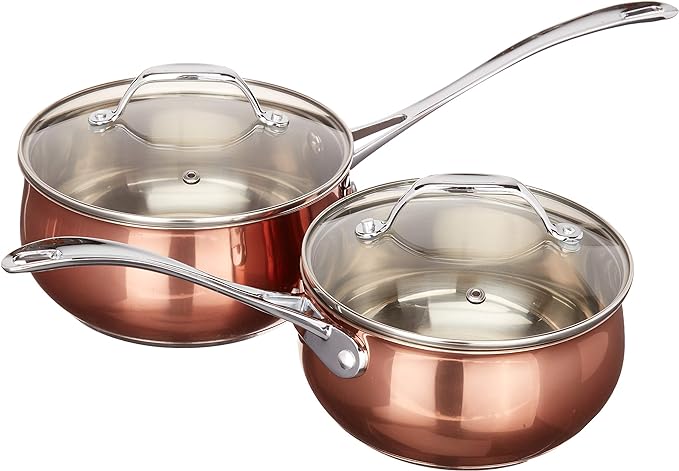 Oster Carabello 9 Piece Stainless Steel Cookware Combo Set in Copper