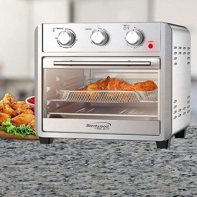 Brentwood 1700w 24 Quart Stainless Steel Convection Air Fryer Toaster Oven