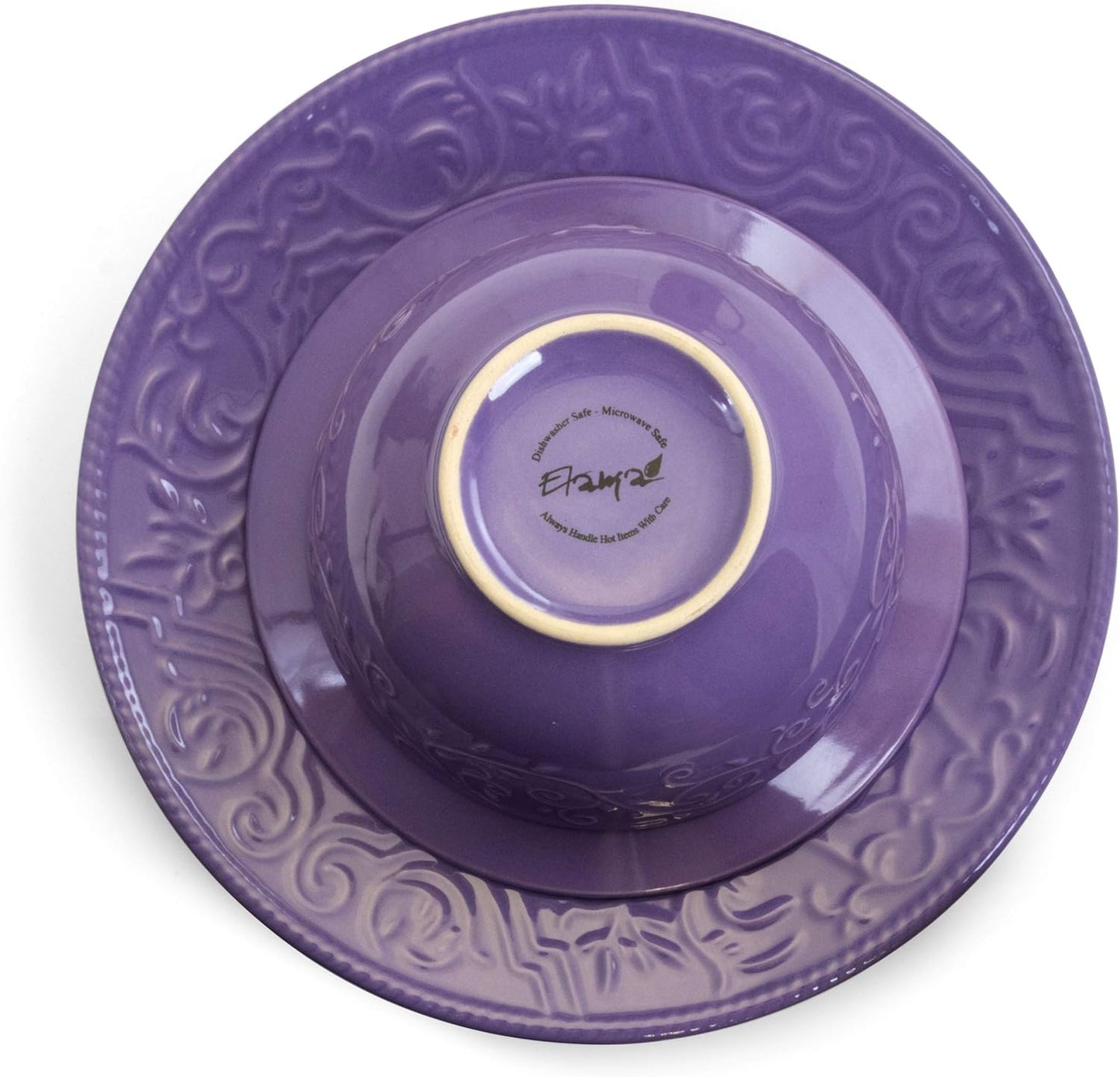 Elama Lilac Fields 16-Piece Dinnerware Set