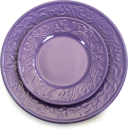 Elama Lilac Fields 16-Piece Dinnerware Set