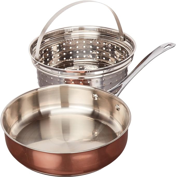 Oster Carabello 9 Piece Stainless Steel Cookware Combo Set in Copper