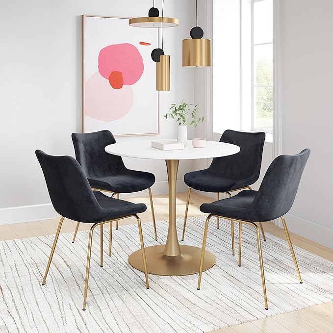 Tony Dining Chair (Set of 2) Black & Gold