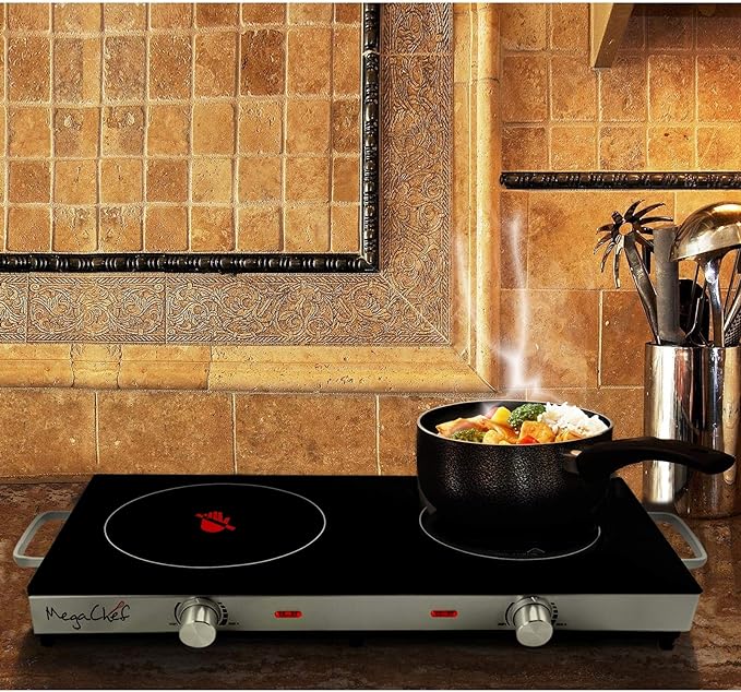 MegaChef Ceramic Infrared Double Electric Cooktop MC-6200IC