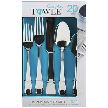 International Silver Forte 20-Piece 18/0 Stainless Steel Flatware Set