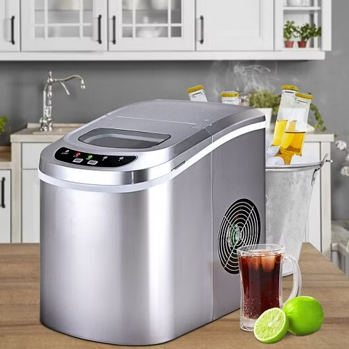 Mini Portable Compact Electric Ice Maker Machine-Silver EP22769SL