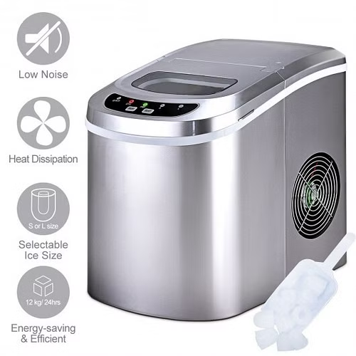 Mini Portable Compact Electric Ice Maker Machine-Silver EP22769SL