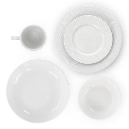 18-Piece White Porcelain Dinnerware Set with Plates Bowls Mugs - Service for 4