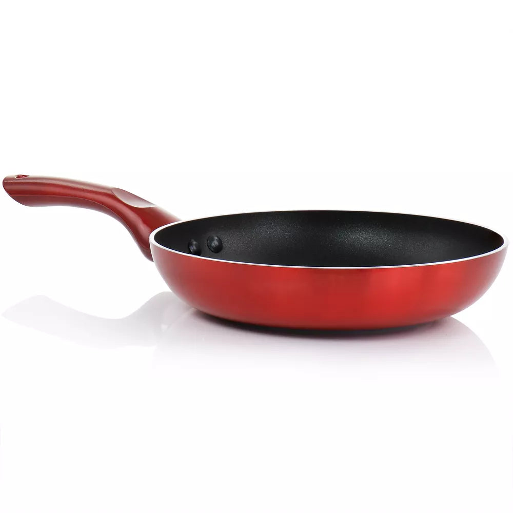 Better Chef 8in Aluminum Non Stick Gourmet Frying Pan in Red