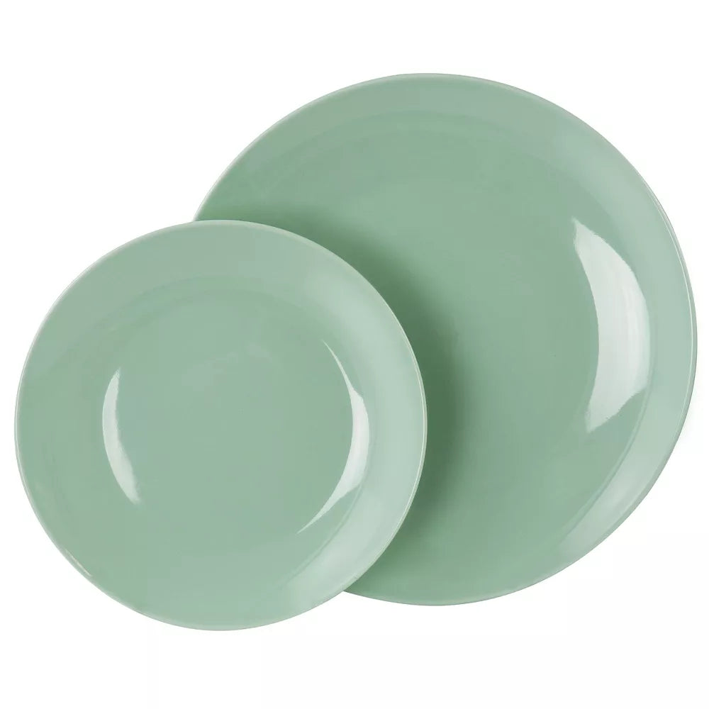 Elama Luna 18 Piece Porcelain Dinnerware Set in Mint