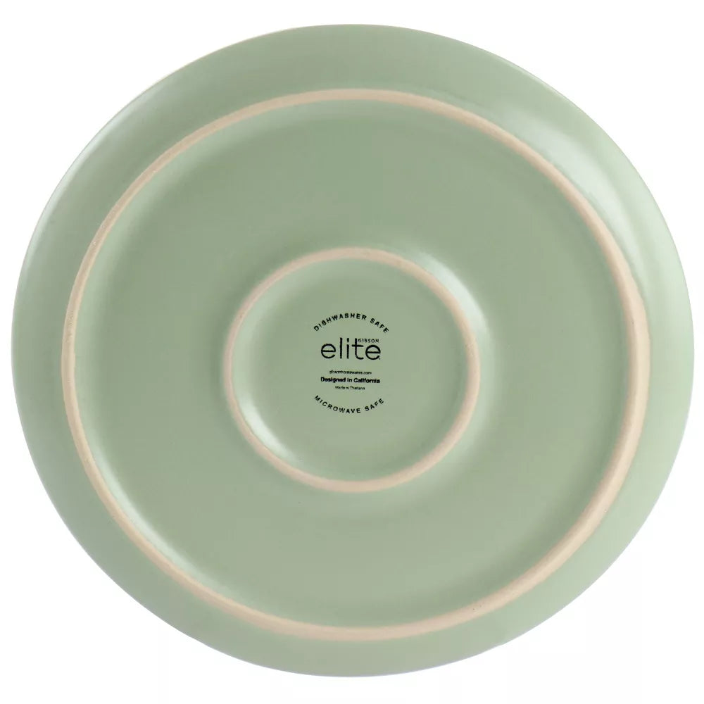 Gibson Elite Serenade 12 Piece Round Stoneware Dinnerware Set in Green