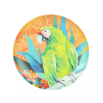 Laurie Gates Tropical Parrots 12 Piece Melamine Dinnerware Set in Assorted Designs