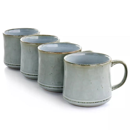 Gibson Home Picadelle 4 Piece 21oz Stoneware Mug Set in Light Grey