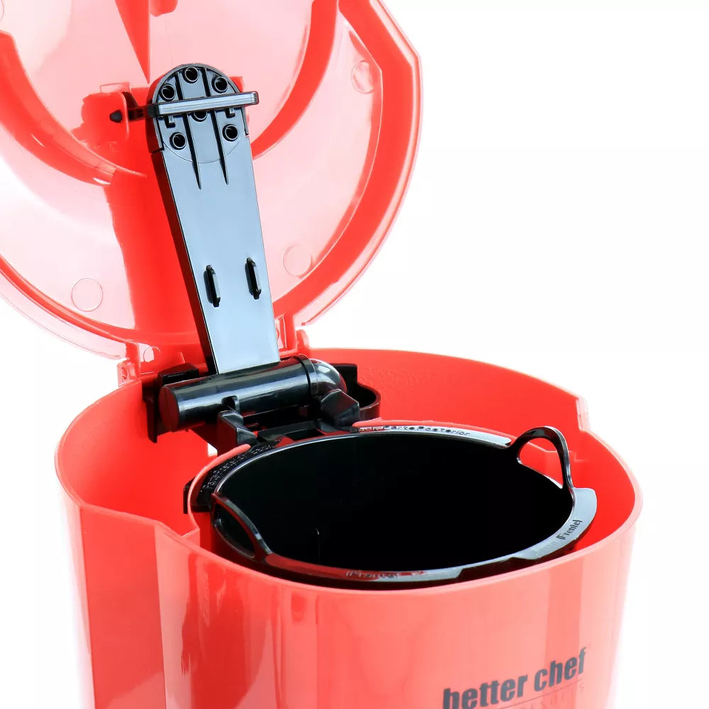 Better Chef 4 Cup Compact Coffee Maker in Red with Removable Filter Basket