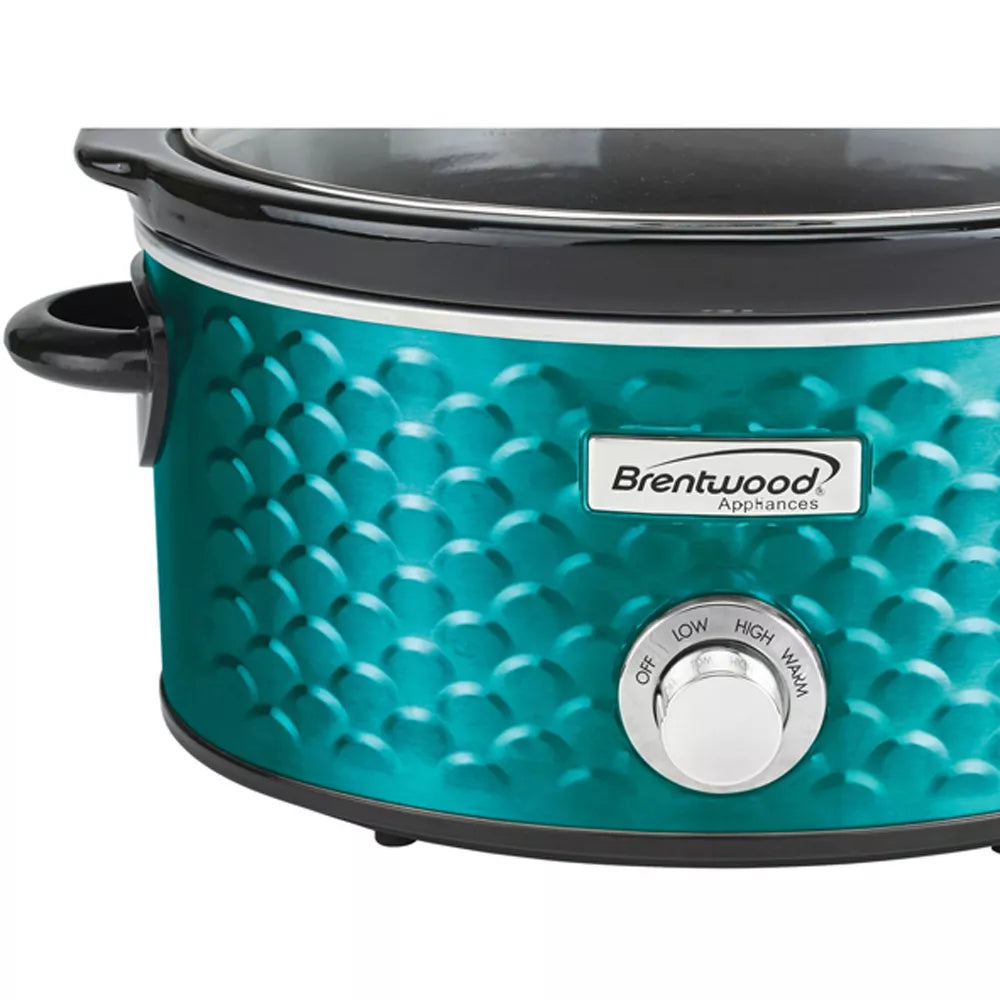 Brentwood Scallop Pattern 4.5 Quart Slow Cooker in Blue