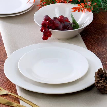 Gibson Home Everyday 12 Piece Round Fine Ceramic Dinnerware Set in White