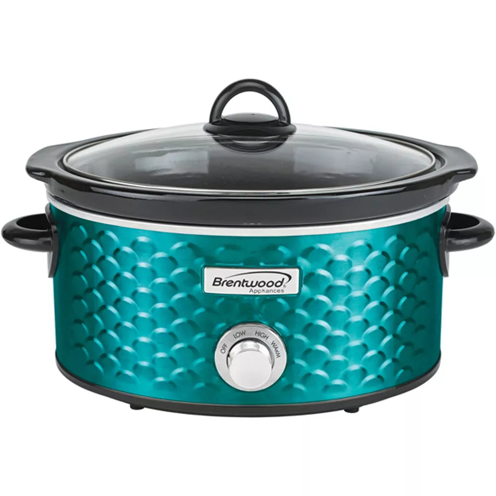 Brentwood Scallop Pattern 4.5 Quart Slow Cooker in Blue