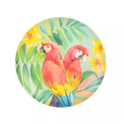 Laurie Gates Tropical Parrots 12 Piece Melamine Dinnerware Set in Assorted Designs