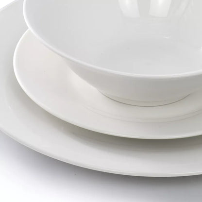 Gibson Home Everyday 12 Piece Round Fine Ceramic Dinnerware Set in White