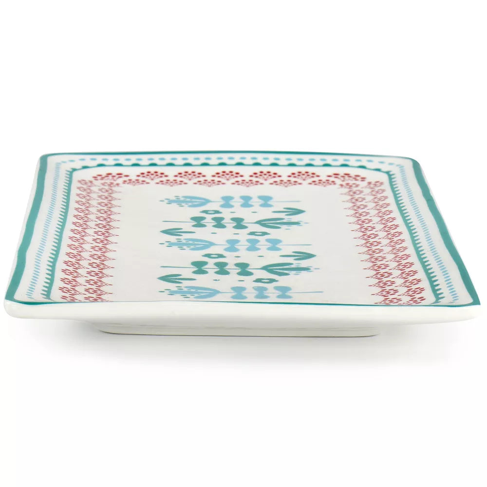 Gibson Home Village Vines 10.6 Inch Fine Ceramic Rectangular Platter in Multi