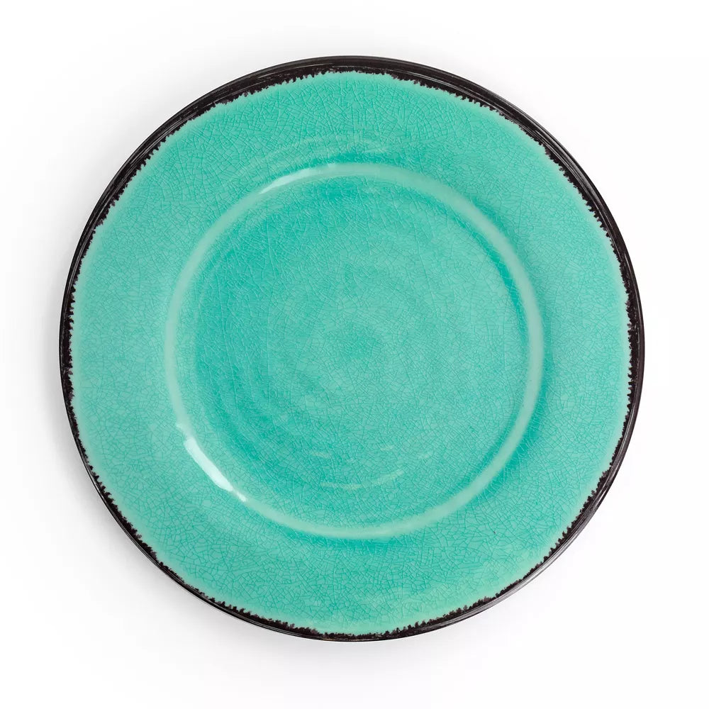 Elama Azul Banquet 12 Piece Lightweight Melamine Dinnerware Set in Turquoise