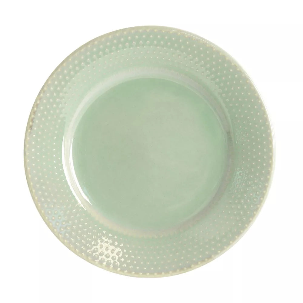 Gibson Elite Luminetts 12 Piece Fine Ceramic Dinnerware Set in Light Green