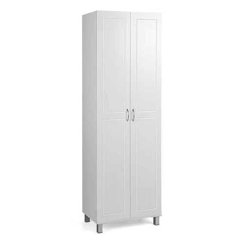 73.5 Inch Freestanding Double Door Tall Versatile Storage Organizer-White - Color: White