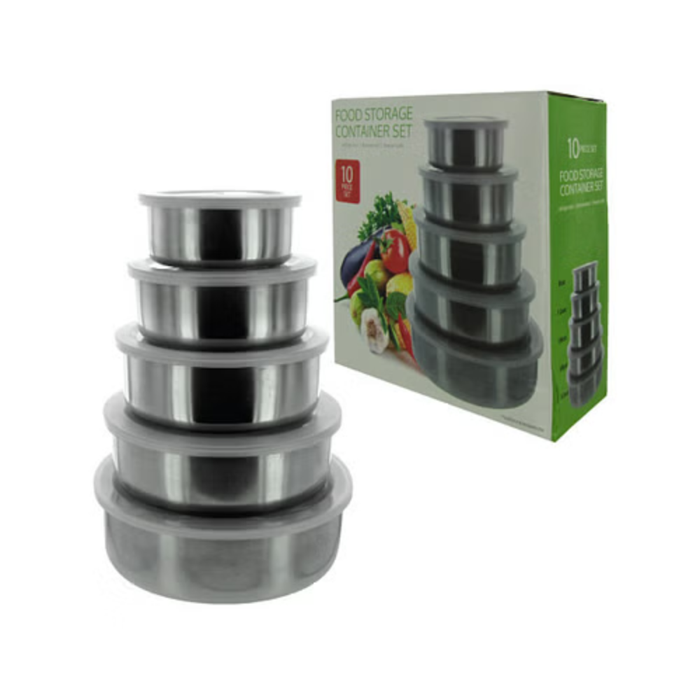 Case of 1 - Nesting Metal Food Storage Container Set