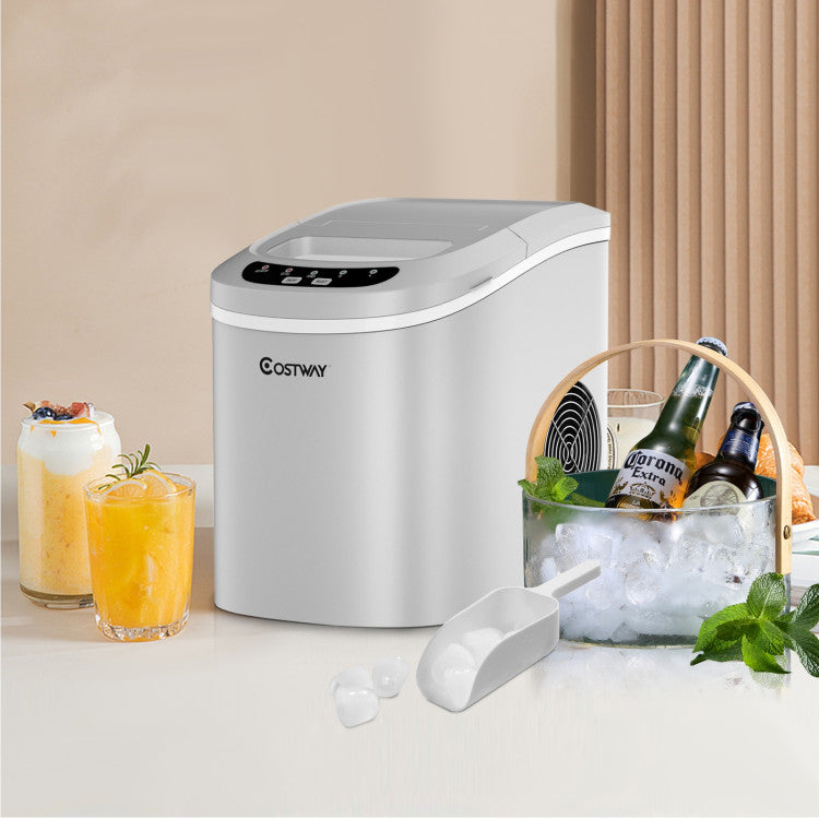 Mini Portable Compact Electric Ice Maker Machine-Silver - Color: Silver