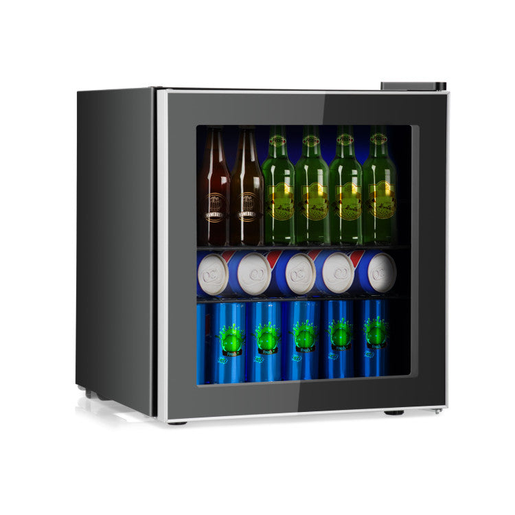 60 Can Beverage Mini Refrigerator with Glass Door